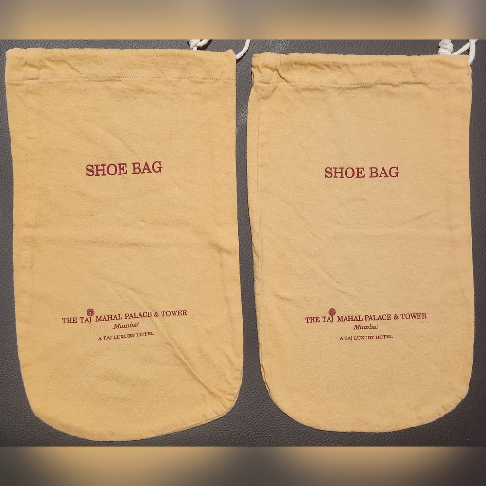 The Taj Mahal Palace & Tower Mumbai Luxury Hotel Shoe Bag Set of 2